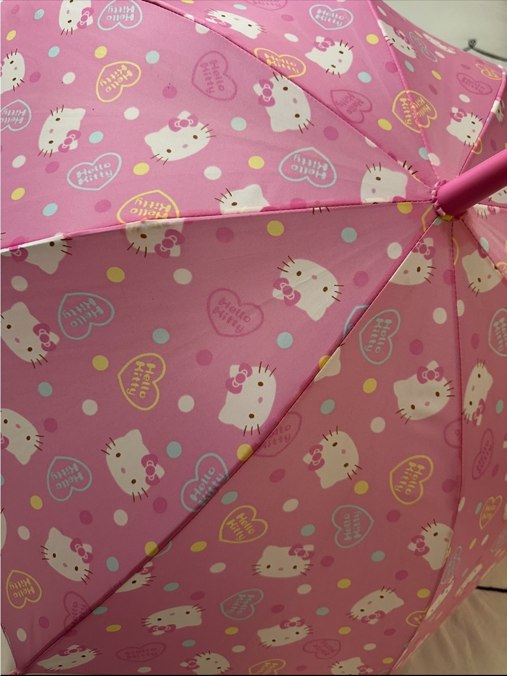 Hello Kitty Pink Umbrella with Character Print